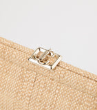 Jimmy Choo Skylar woven rafia clutch bag, imported from the UK