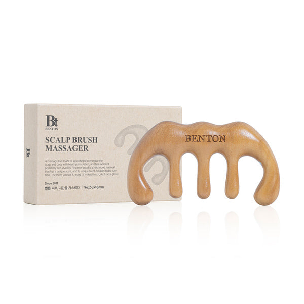 Benton Scalp Brush Massager 8-Prong Sandalwood - British product