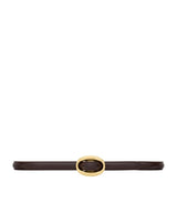 Harrods Saint Laurent Leather Oval Belt 1.5cm- Buy online at McGrocer