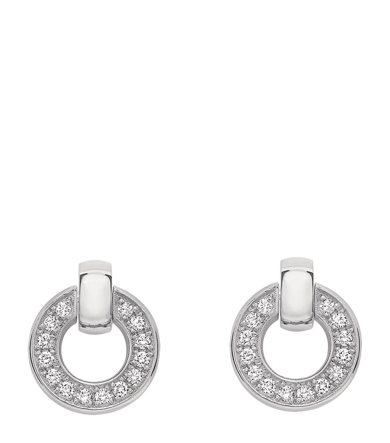 Boodles 18 karat white gold diamond flip earrings (British brand)