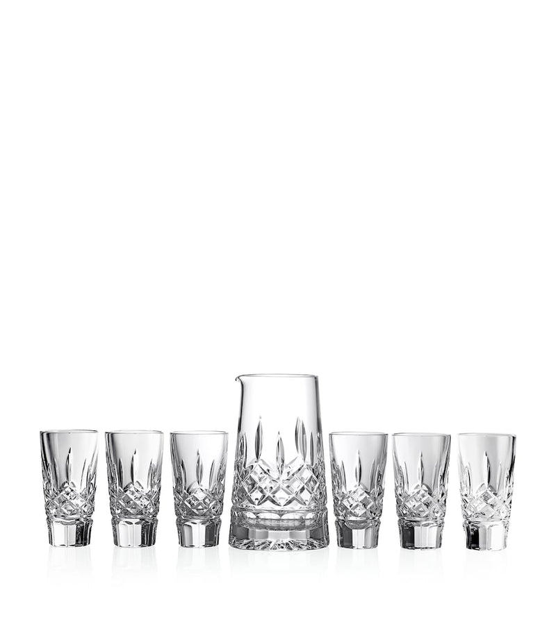 Waterford Lismore pitcher and shot glass set (British brand)