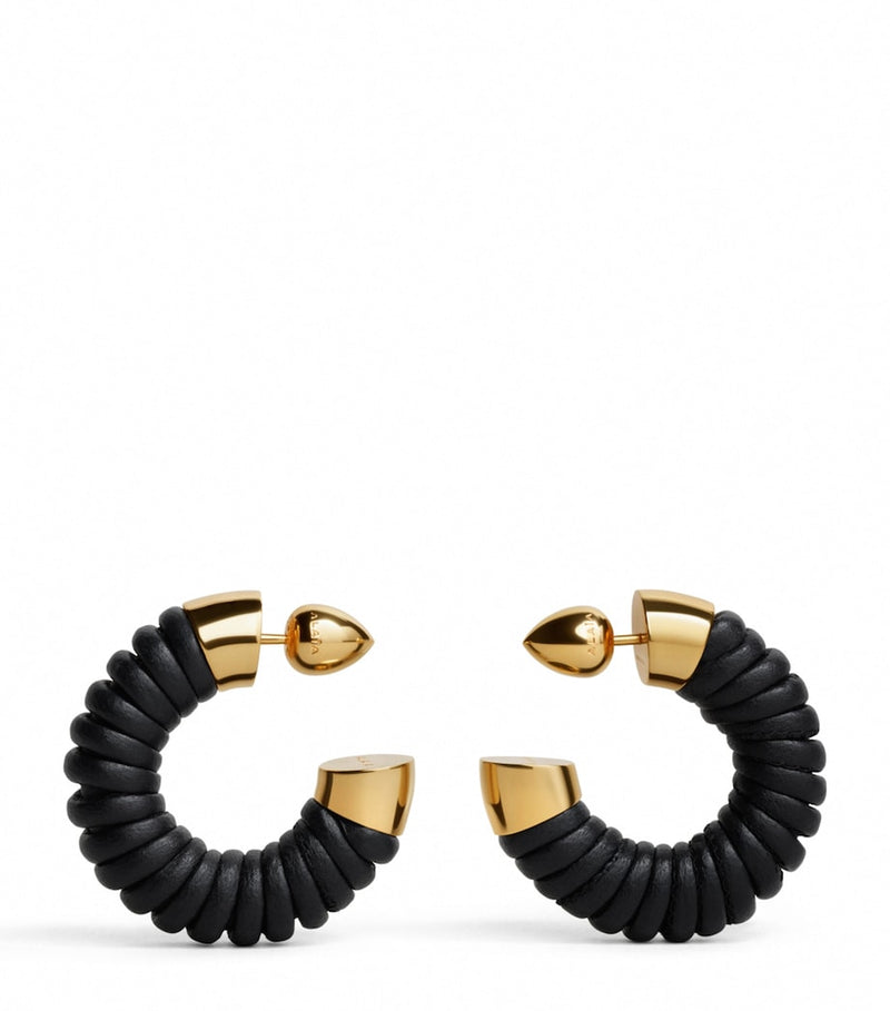 Alaïa lambskin tubular hoop earrings, UK version
