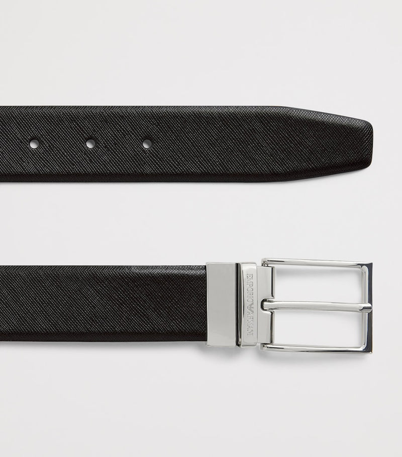 Emporio Armani grained leather belt (British brand)