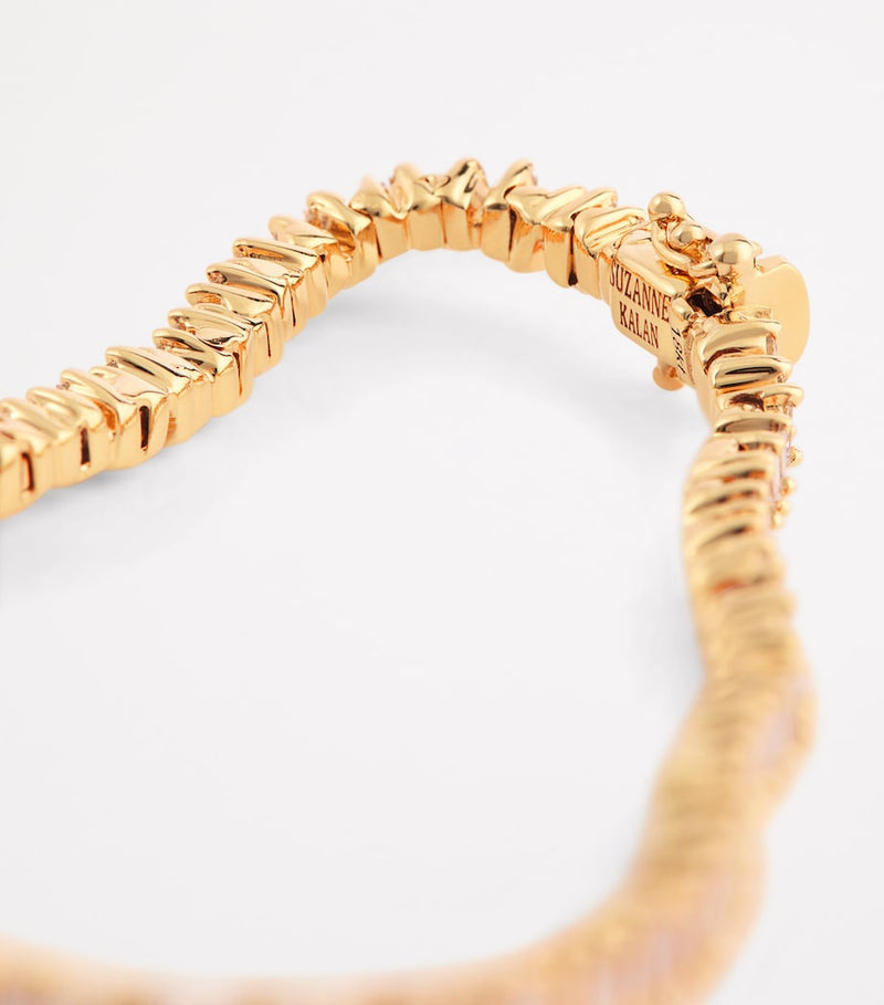 Suzanne Kalan yellow gold diamond mini tennis bracelet (British brand)