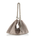 Jimmy Choo Callie clutch bag suede crystal embellishments (British brand)