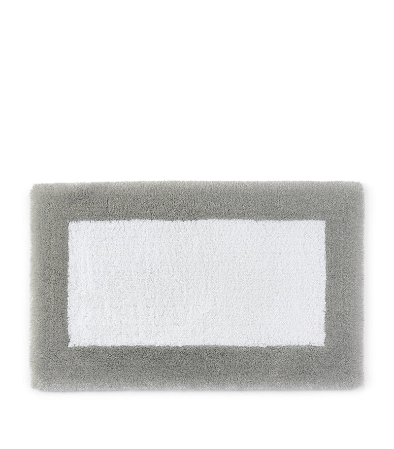 Shiny Bath Mat with Egyptian Cotton and Silver Lurex Border, 70cm x 120cm