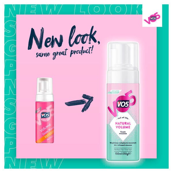 VO5 Natural Volume Foam Mousse 250ml GOODS Superdrug