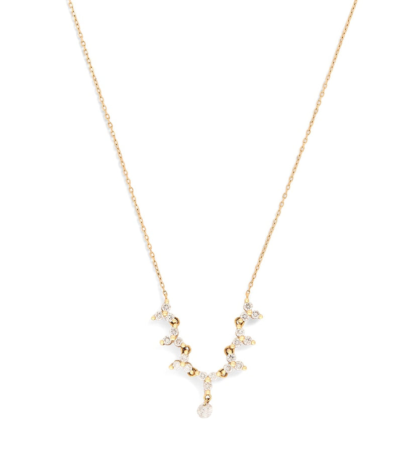 Persée diamond triangle tennis necklace in yellow gold - British product