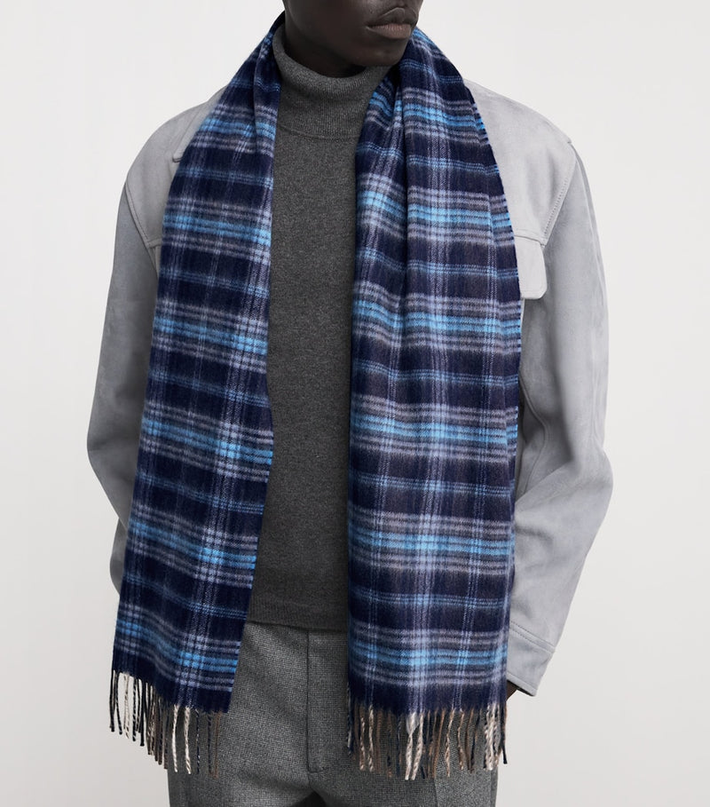 Harrods cashmere tartan scarf made in Scotland - British product
