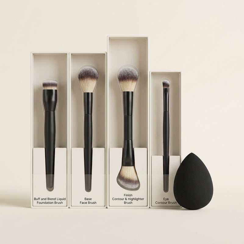 No7 blending collection brushes and sponge - British product