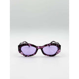SVNX retro polygonal cat-eye sunglasses in purple (British brand)