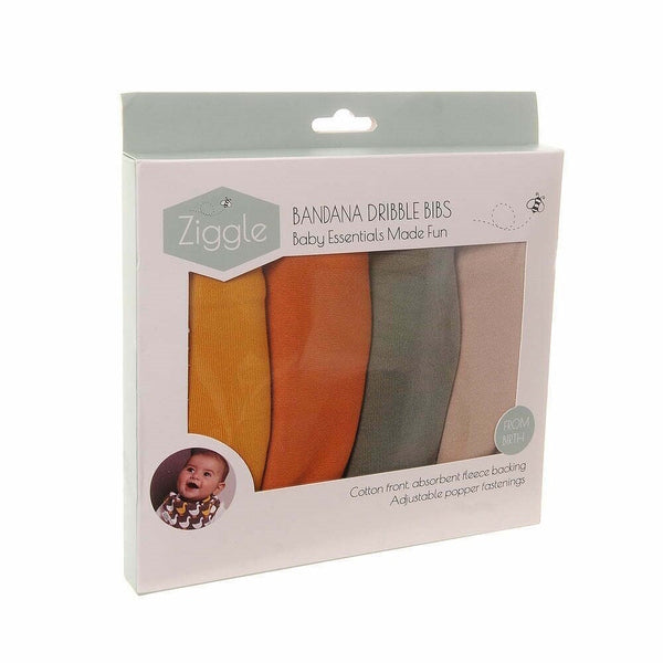 Ziggle Sahara Bandana Dribble Bibs Set 4 Pack (British brand)