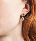 Suzanne Kalan diamond and emerald drop earrings UK version