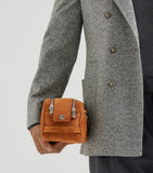 Brunello Cucinelli suede travel wash bag with zip closure - British product