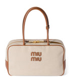 Miu Miu Beau top-handle bag in leather-canvas, UK version