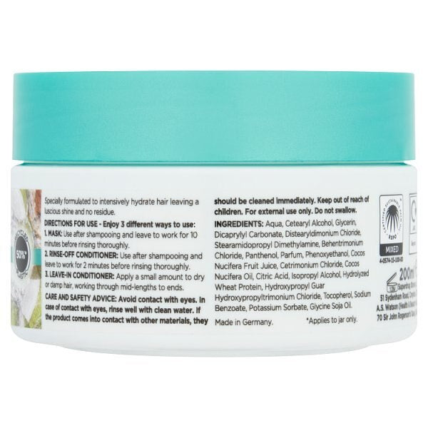 Superdrug Hydrate & Shine Hair Mask with Coconut Water GOODS Superdrug