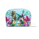 Danielle Creations blue palm botanical large oyster makeup bag, imported from the UK