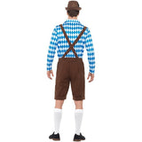 Smiffys Bavarian Beer Man Costume blue and brown lederhosen - British product