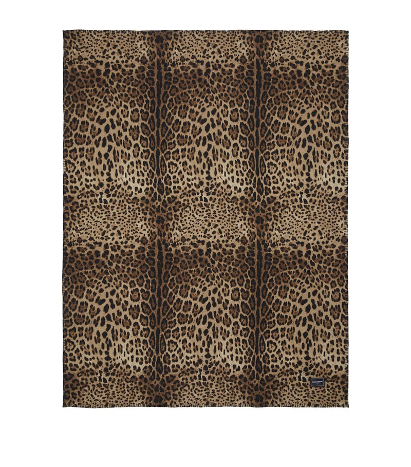 Dolce&Gabbana Wool-Silk Leopardo Blanket 140cm x 180cm - British product