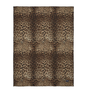 Dolce&Gabbana Wool-Silk Leopardo Blanket 140cm x 180cm