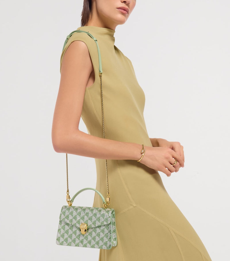 Bvlgari Serpenti Forever mini suede handbag, imported from the UK