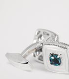 Tateossian sterling silver and topaz textured square cufflinks (British brand)