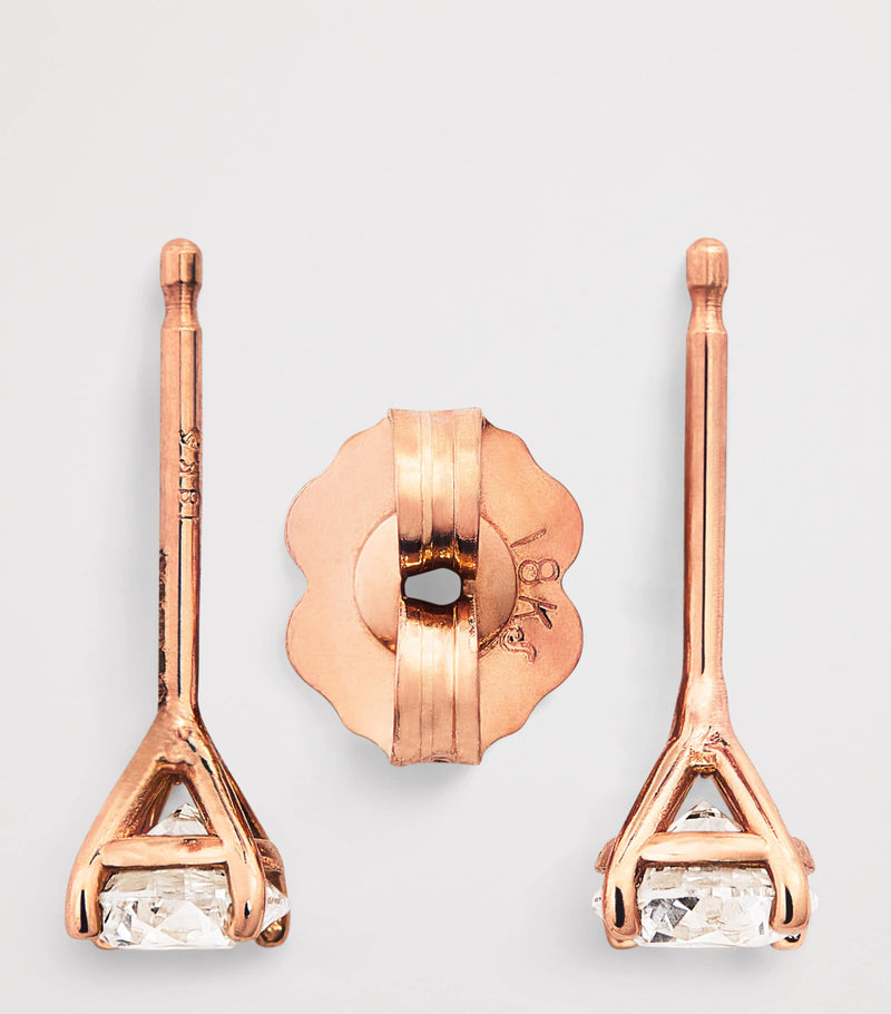 Harrods rose gold diamond stud earrings 0.25ct, UK version