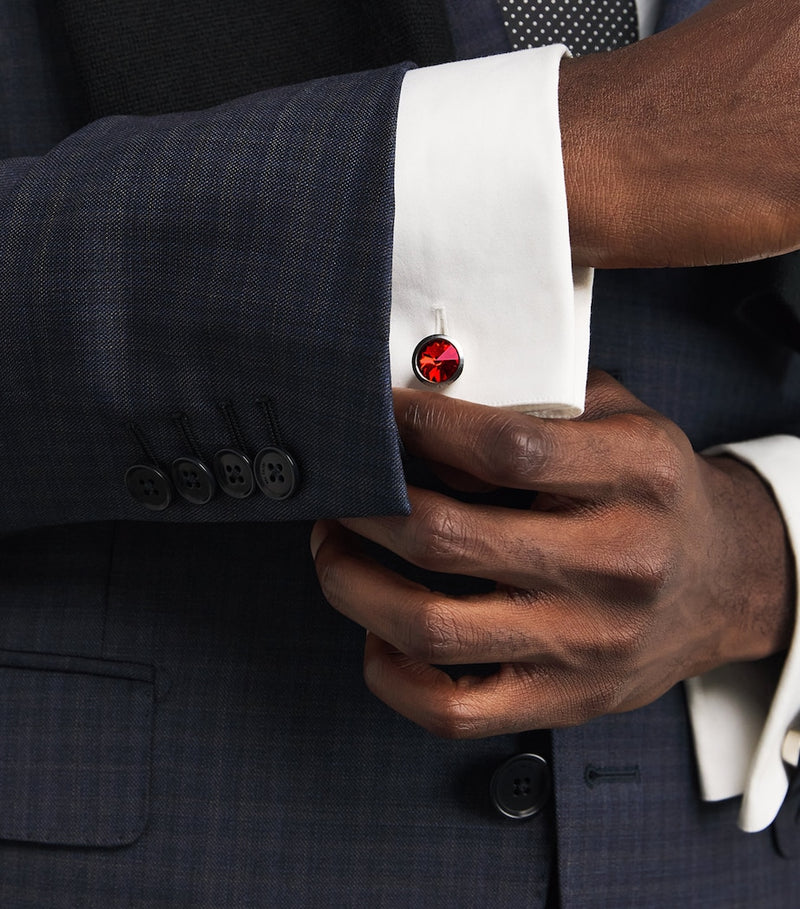 Giorgio Armani sterling silver embellished cufflinks, imported from the UK