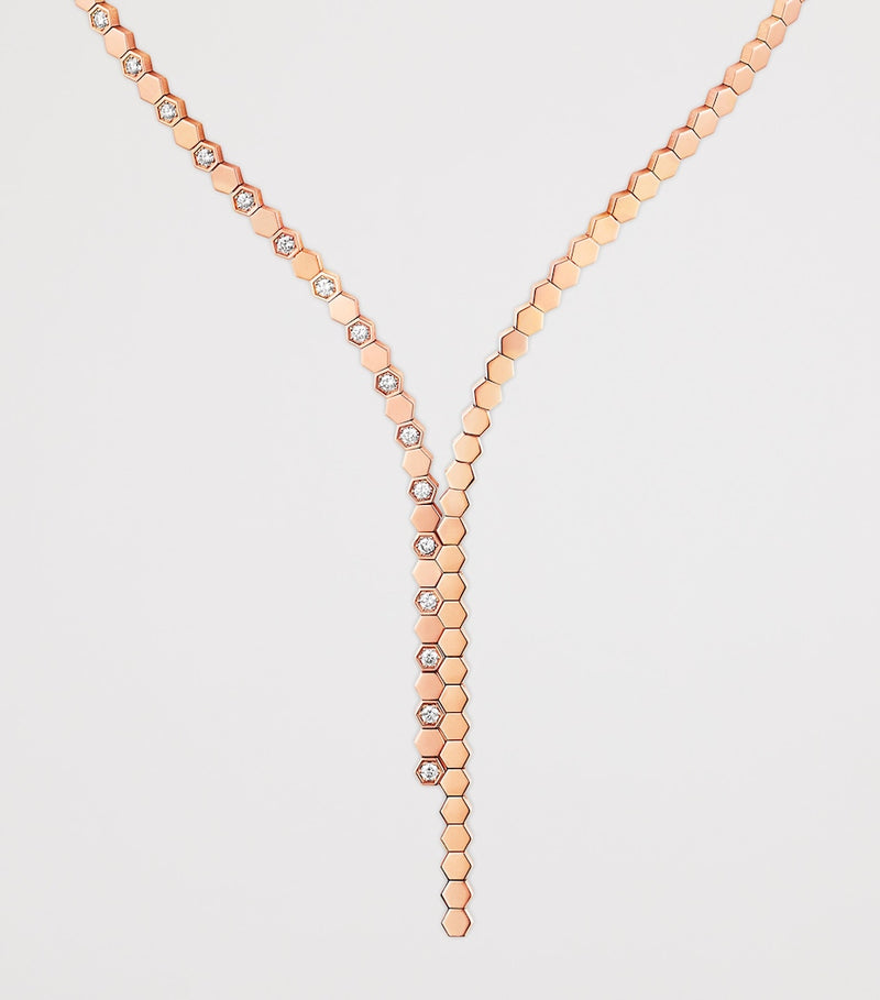Chaumet rose gold Bee de Chaumet asymmetric necklace, UK version