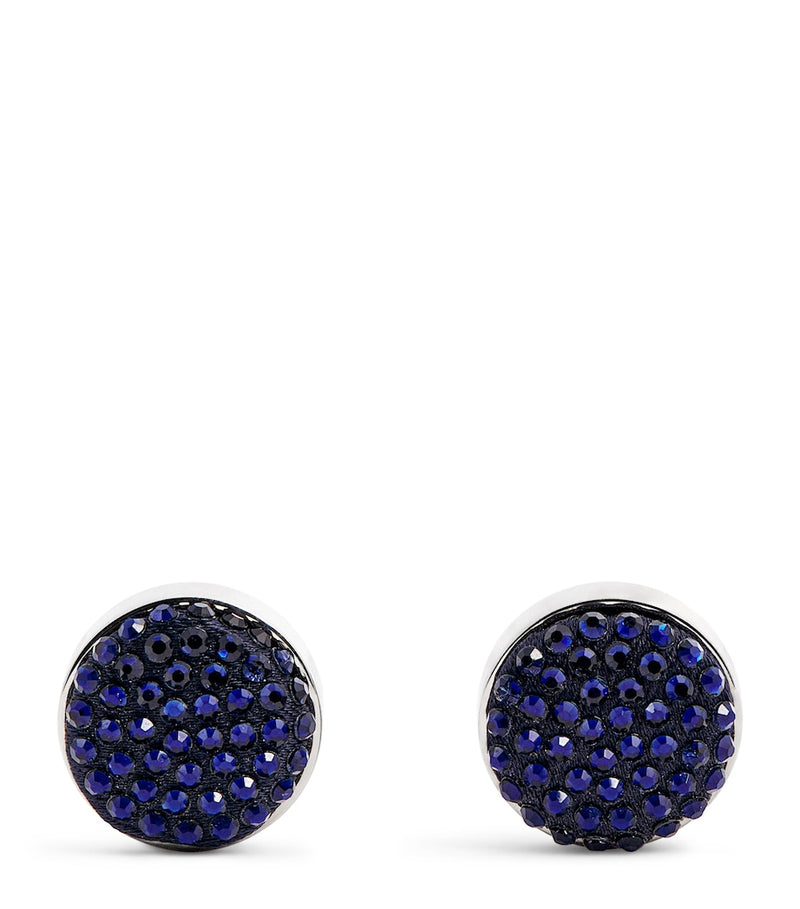 Giorgio Armani sterling silver cufflinks with blue pavé crystals, imported from the UK