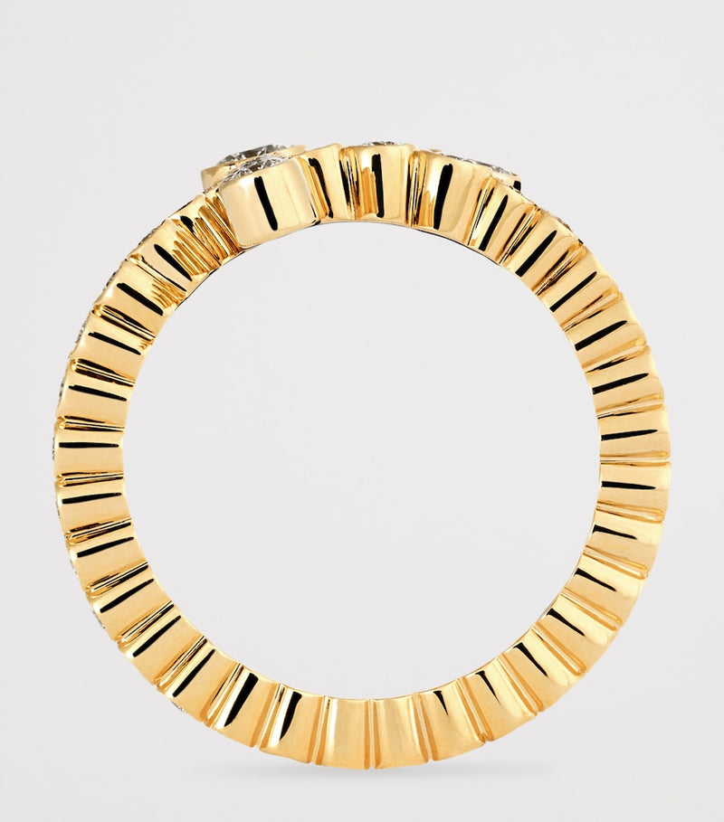 Sophie Bille Brahe yellow gold diamond initial ring UK version