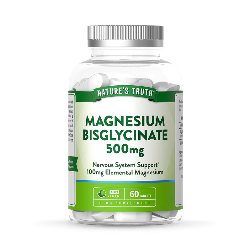 Nature's Truth Magnesium Bisglycinate 500mg 60 tablets, UK version