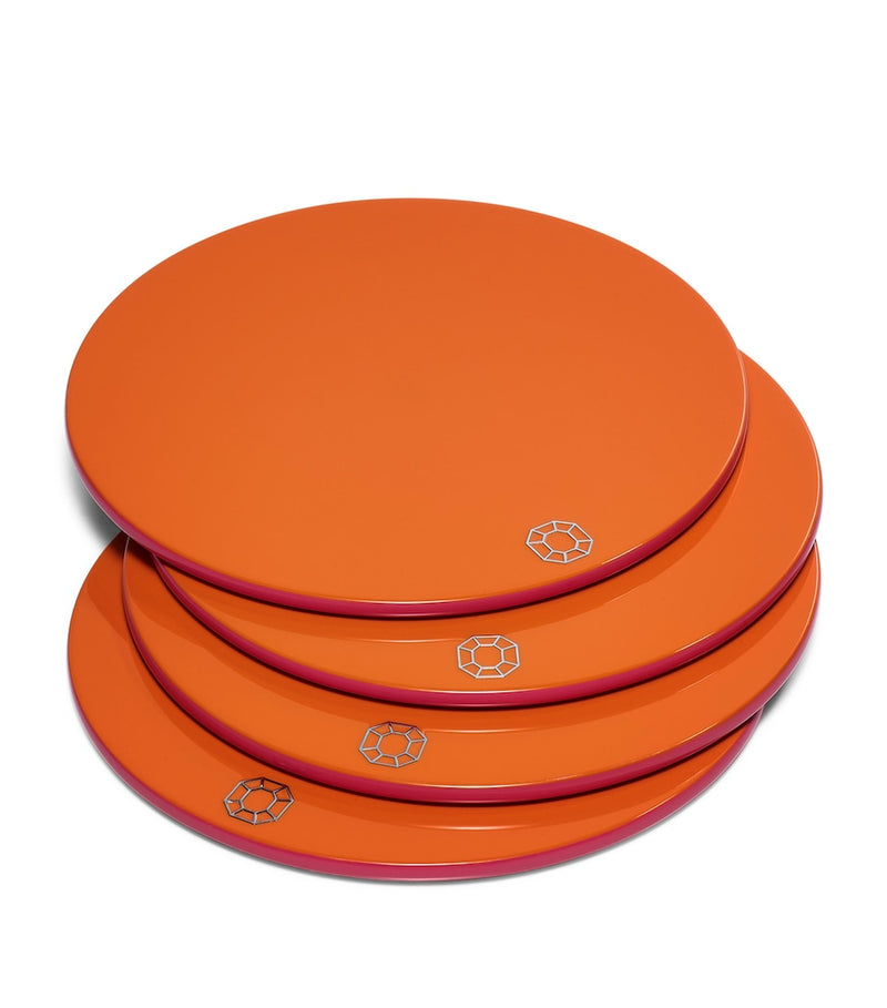 Baccarat octagonal coasters set of 4 11cm - British product