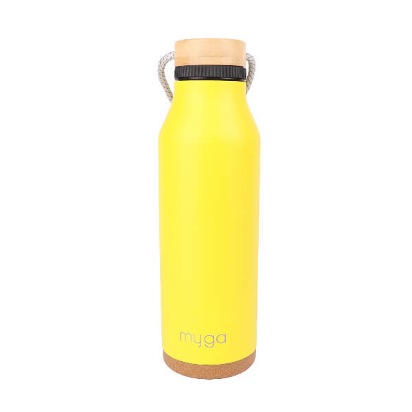 Myga round water bottle yellow 700ml - British product