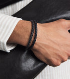 Tateossian Leather Chelsea Bracelet, imported from the UK