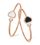 Chopard Happy Hearts rose gold diamond onyx bracelet 17cm - British product