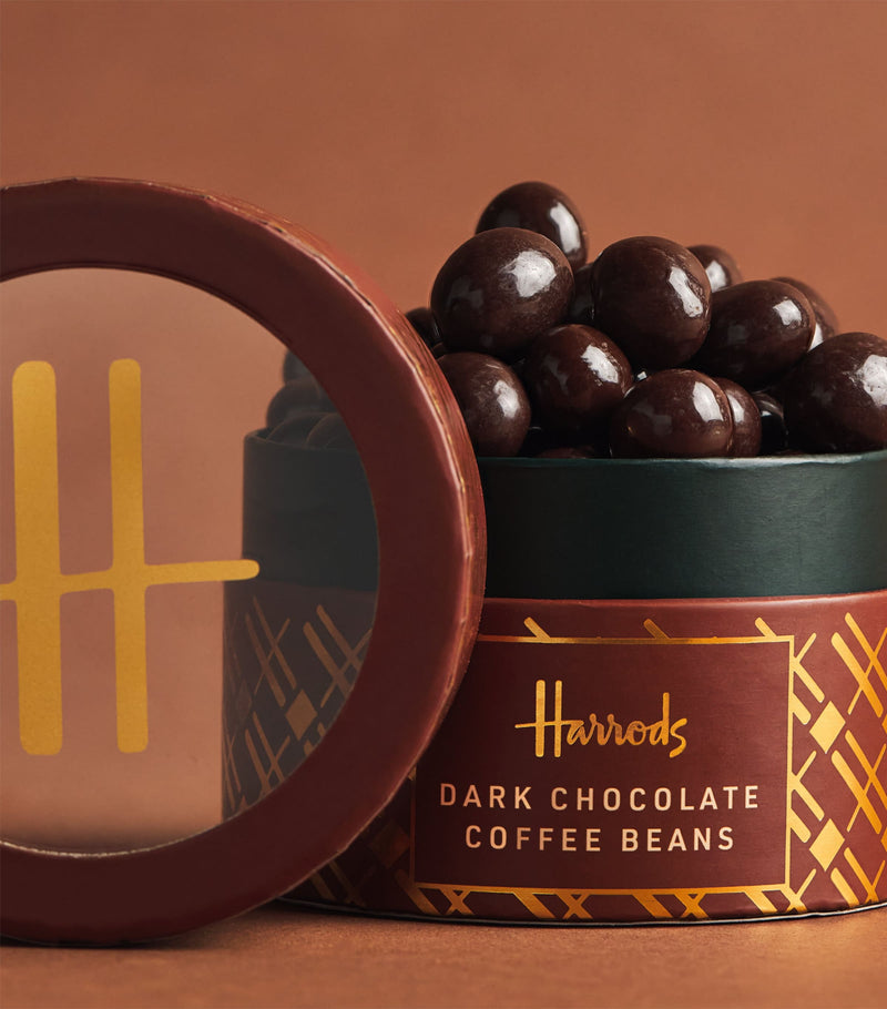Harrods dark chocolate coated coffee beans 90g - British product