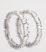 Harrods White Gold and Classic Diamond Tech Ring Jackets, Size 8.5- Buy online at McGrocer
