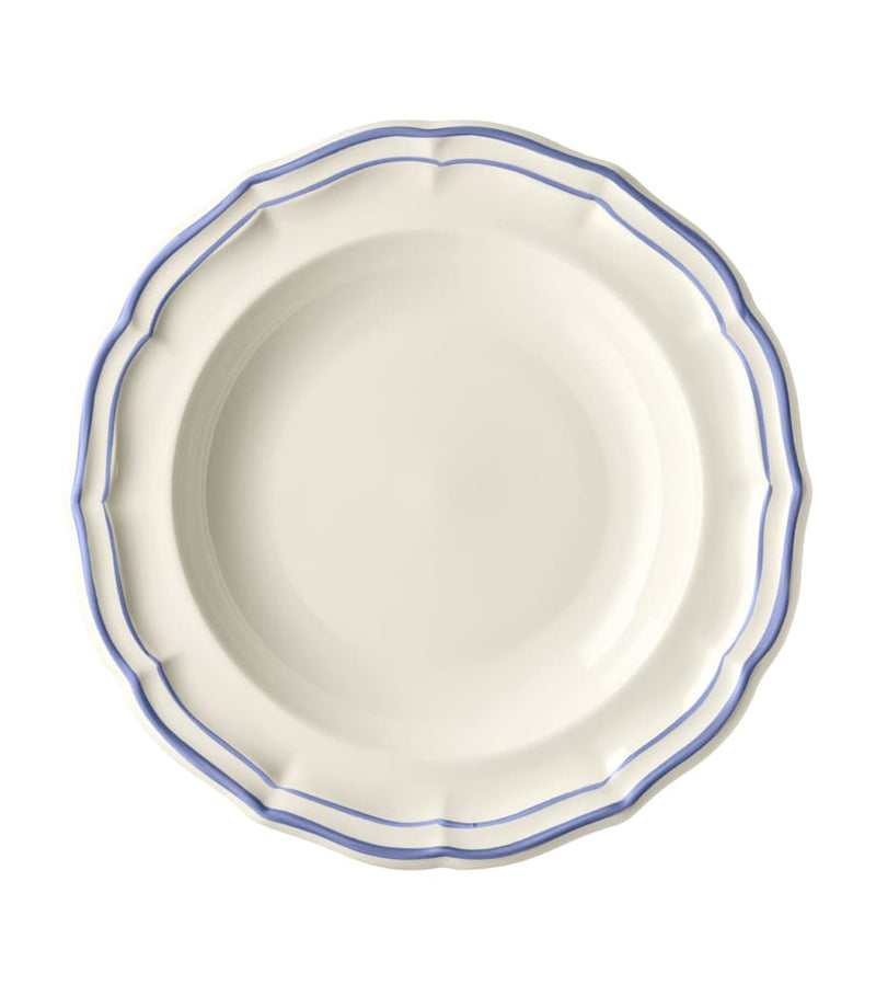 Gien Filet Bleu soup plates set of 4 (British brand)