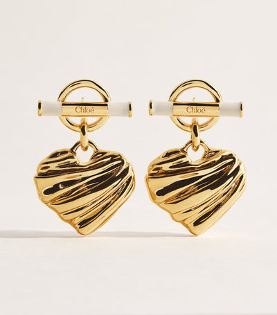 Harrods Chloé T-Bar Heart Drop Earrings- Buy online at McGrocer