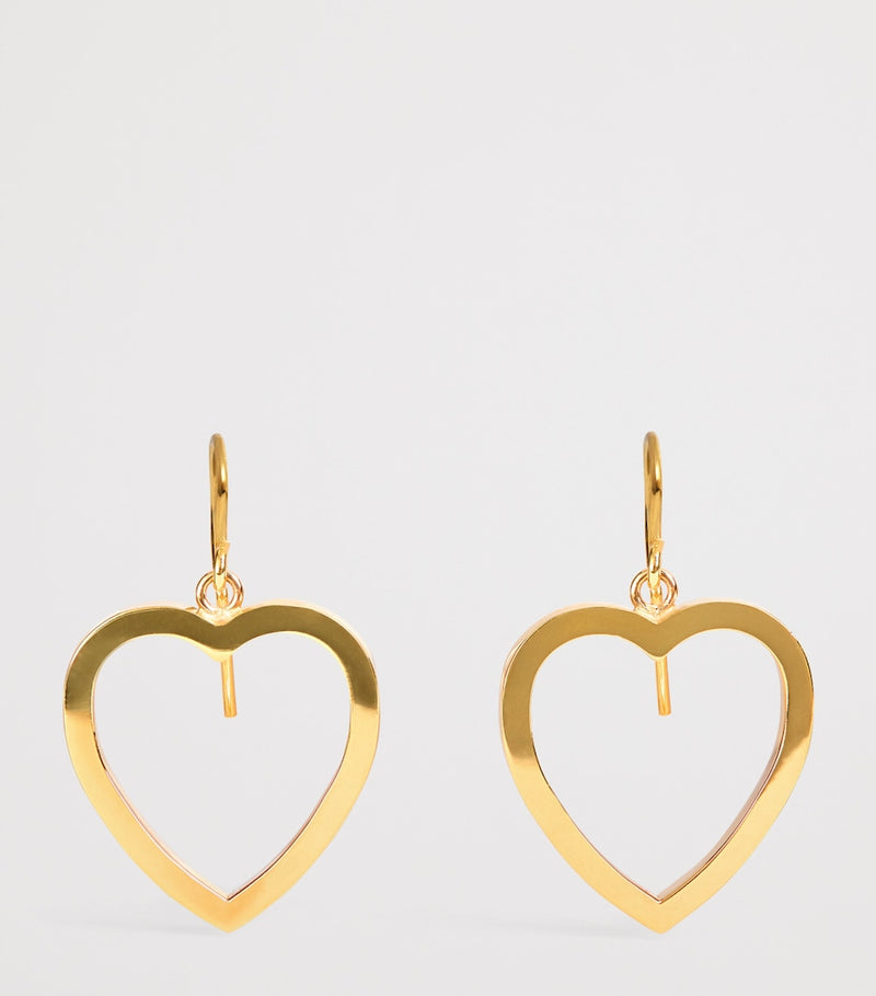 Jennifer Meyer large open heart drop earrings in yellow gold, UK version