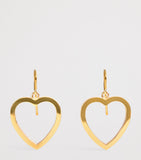 Jennifer Meyer large open heart drop earrings in yellow gold, UK version