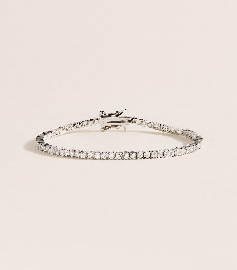 Nialaya Jewelry mini silver-plated tennis bracelet (British brand)