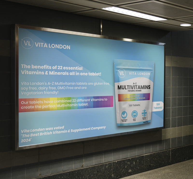 Vita London multivitamin with iron 120 tablets, imported from the UK