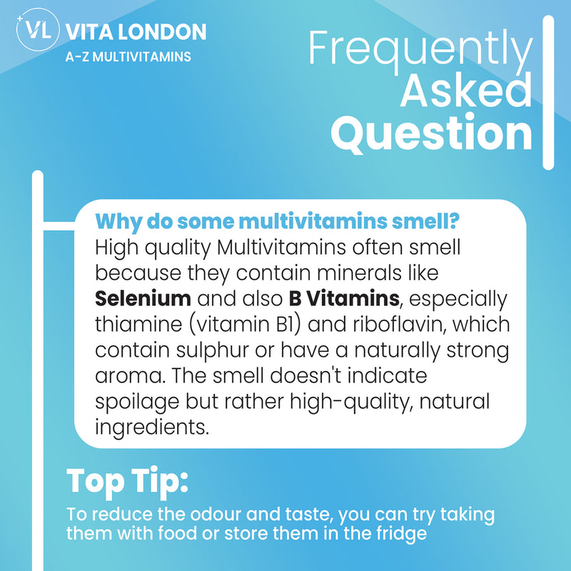 Vita London multivitamin with iron 120 tablets, imported from the UK
