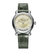 Harrods Chopard Lucent Steel and Diamond Happy Sport Watch 33mm- Buy online at McGrocer