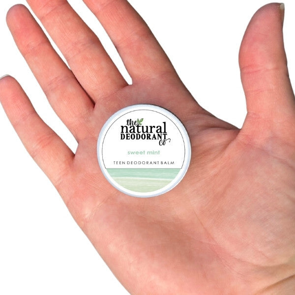 The Natural Deo Co. teen deodorant balm Sweet Mint 10g, UK version