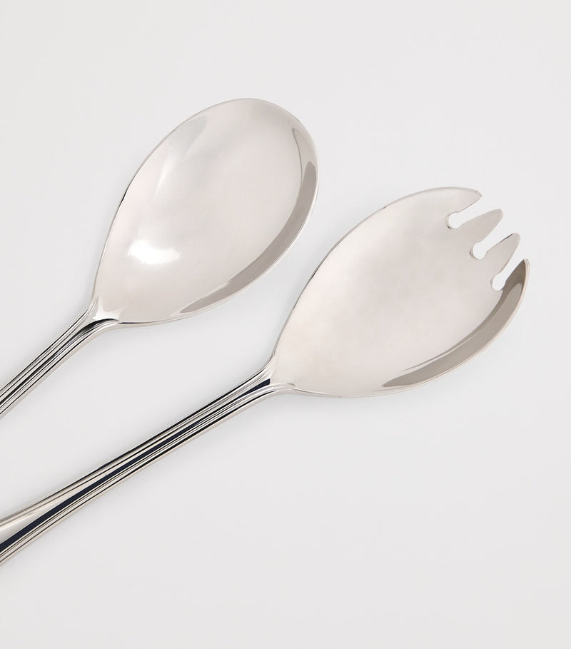 Harrods polished stainless steel salad servers, UK version