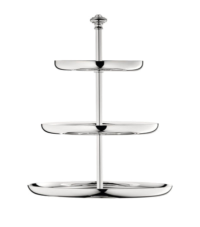 Harrods Silver-Plated Three-Tier Pastry Stand 24cm- Buy online at McGrocer