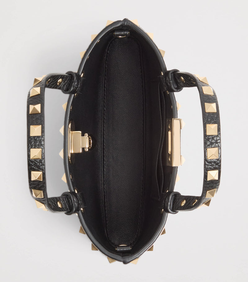 Valentino Garavani mini leather Rockstud bag leopard print, imported from the UK